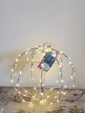 Hanging Wire Orb with Warm White String Lights